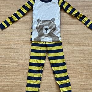 Hanna Andersson Cozy Bear striped pajamas Size 140/10.